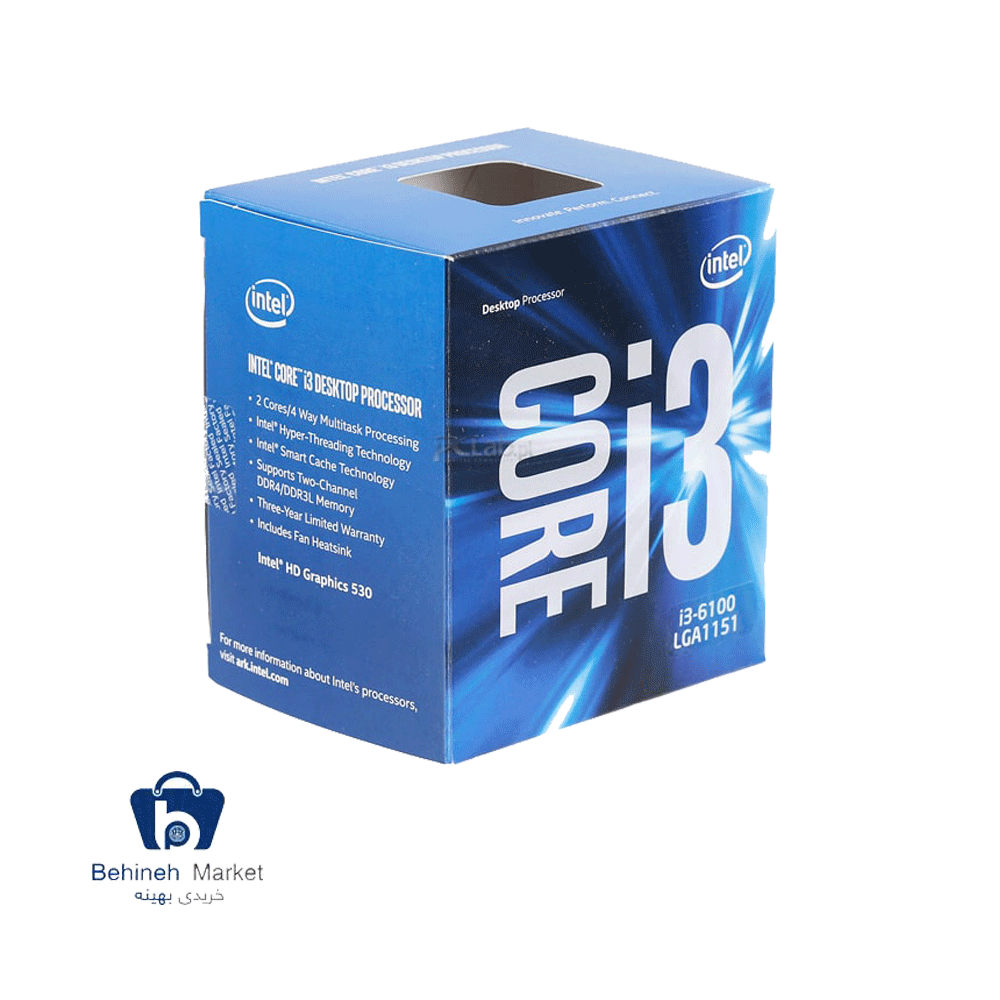 پردازنده مرکزی اینتل سری Skylake مدل Core i3 6100 (بدون جعبه Tray)