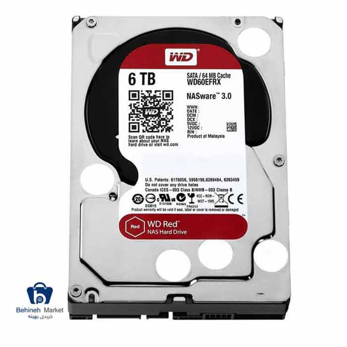 هارد اینترنال وسترن دیجیتال مدل Red Plus ظرفیت 6 ترابایت