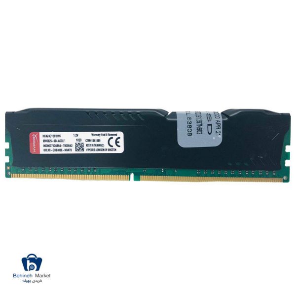 مشخصات، قیمت و خرید رم دسکتاپ DDR4 تک کاناله 2400 مگاهرتز CL15 کینگستون مدل HyperX Fury ظرفیت 16GB