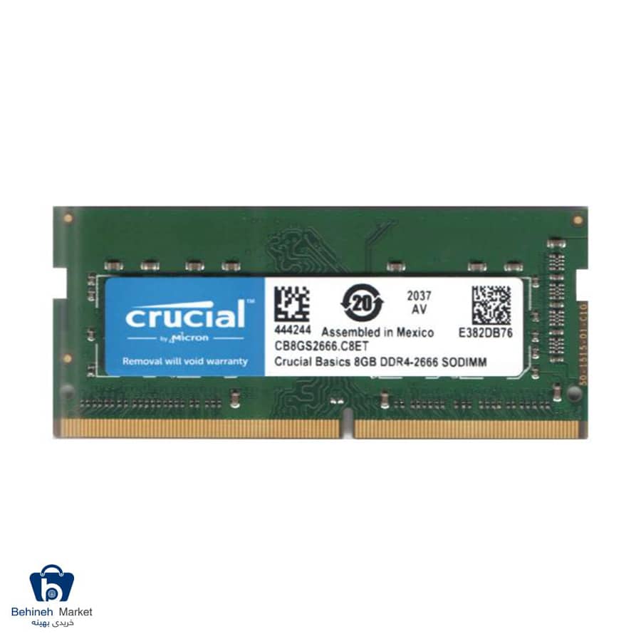 رم لپ تاپ DDR4 تک کاناله 2666 مگاهرتز CL19 کروشیال ظرفیت 8 گیگابایت