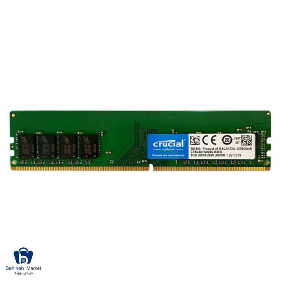 رم دسکتاپ کروشیال 8GB DDR4-2666MHz UDIMM تک کاناله CL19