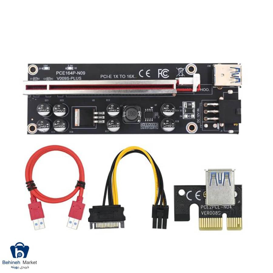 رایزر کارت گرافیک تبدیل PCI EXPRESS X1 به X16 009s PLUS