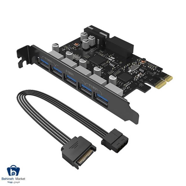 مشخصات، قیمت و خرید هاب USB3.0 پنج پورت PCI-E اوریکو مدل PVU3-5O2I-V1