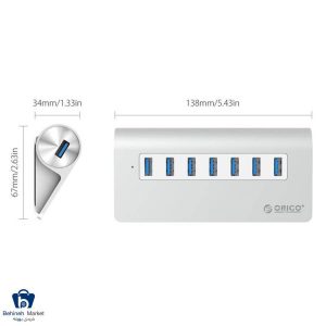 مشخصات، قیمت و خرید هاب USB3.0 هفت پورت اوریکو مدل M3H7