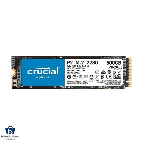 اس اس دی کروشیال P2 NVMe PCIe M.2 2280 500GB