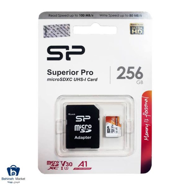 مشخصات، قیمت و خرید کارت حافظه microSDXC سیلیکون پاور مدل Superior Pro کلاس 10 استاندارد UHS-I U3 سرعت 100MBps ظرفیت 256GB