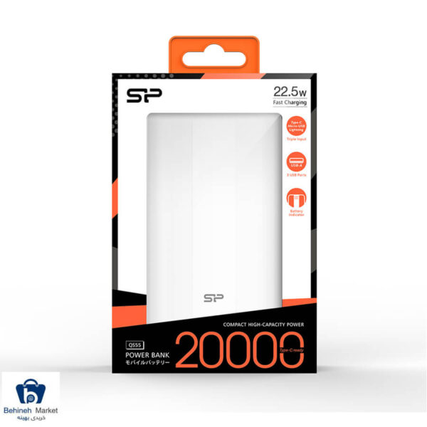 مشخصات، قیمت و خرید شارژر همراه سیلیکون پاور مدل QS55 ظرفیت 20000mAh