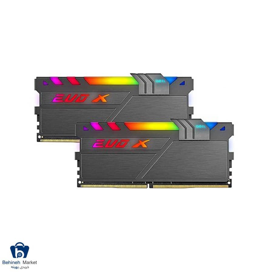 رم دسکتاپ DDR4 دوکاناله 4400 مگاهرتز CL18 ژل مدل EVO-X2 RGB 16GB