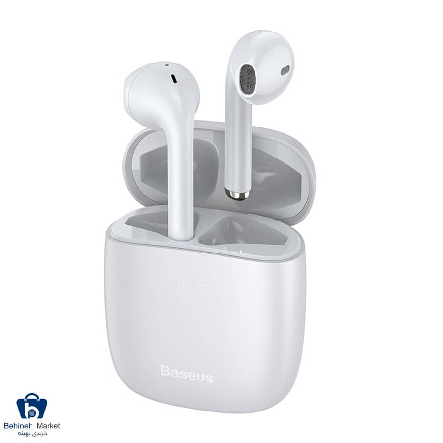 هدفون بی‌ سیم باسئوس مدل ENCOK W04 PRO همراه با محفظه شارژ بی‌سیم