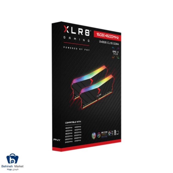 مشخصات، قیمت و خرید رم دسکتاپ DDR4 دو کاناله 4600 مگاهرتز PNY سری XLR8 Gaming EPIC-X RGB ظرفیت 16GB بسته دو عددی