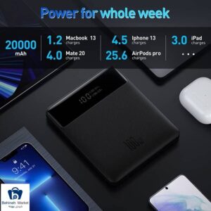 قیمت و خرید پاور بانک بیسوس PPDGL-01 ظرفیت 20000 میلی آمپر ساعت