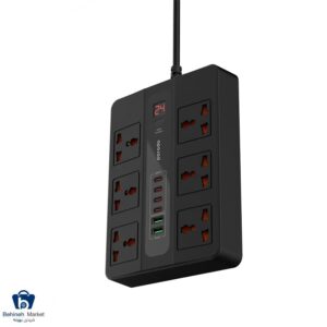 مشخصات، قیمت و خرید چند راهی برق پرودو مدل Multi-Port Super Hub PD-FWCH009 طول کابل 2 متر