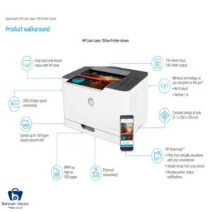 مشخصات، قیمت و خرید پرینتر لیزری رنگی اچ پی مدل HP Color Laser 150nw