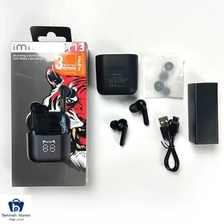 محتویات جعبه هندزفری بلوتوثی ایمیلب مدل IMIKI T13