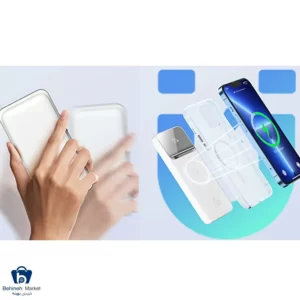 شارژ وایرلس پاوربانک باسئوس مدل Magnetic Wireless PPCX0101 ظرفیت 10000 میلی‌آمپر