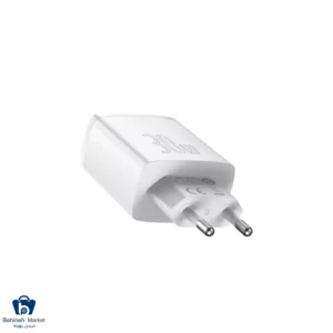 شارژر دیواری بیسوس مدل Compact Quick Charger 2U+C CCXJ سفید