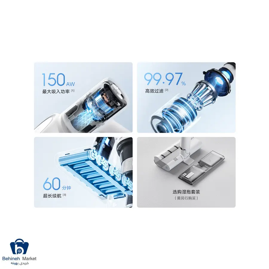 ویژگی های جارو شارژی شیائومی مدل Mijia Wireless Vacuum Cleaner 2