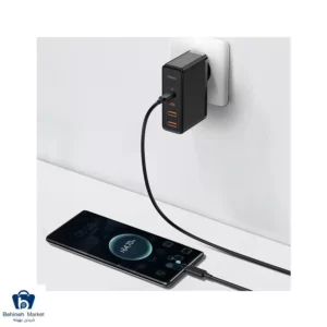 زیبایی شارژر دیواری باسئوس مدل CCGAN2P-L01 به همراه کابل تبدیل USB-C