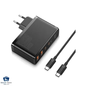 شارژر دیواری باسئوس مدل CCGAN2P-L01 با کابل تبدیل USB-C