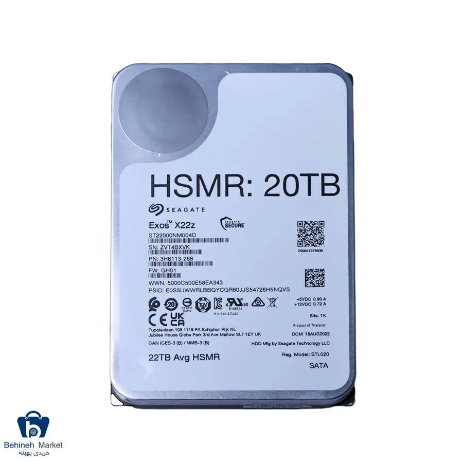 هارد اینترنال سیگیت مدل ST22000NM004D HSMR ظرفیت 20TB