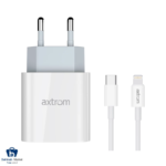 شارژر دیواری 20 وات اکستروم مدل AWC20WPD به همراه کابل تبدیل لایتنینگ