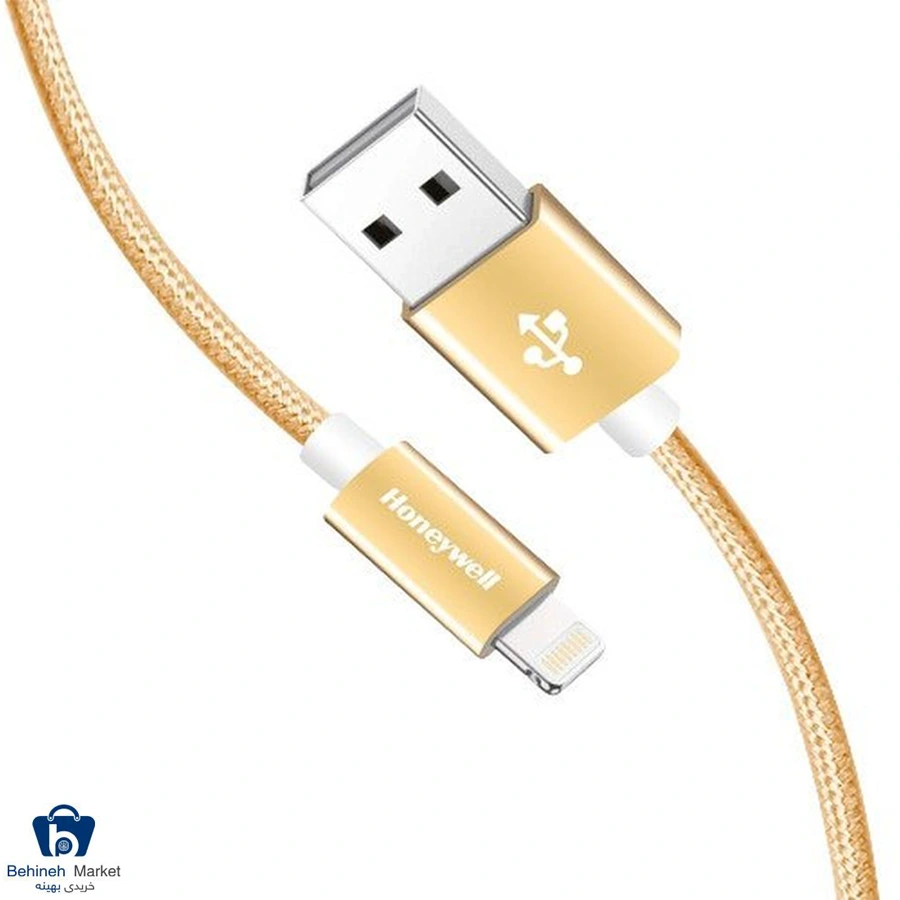 کابل شارژ یو اس بی به لایتنینگ هانیول HC000019 طول 120سانتیمتر طلایی