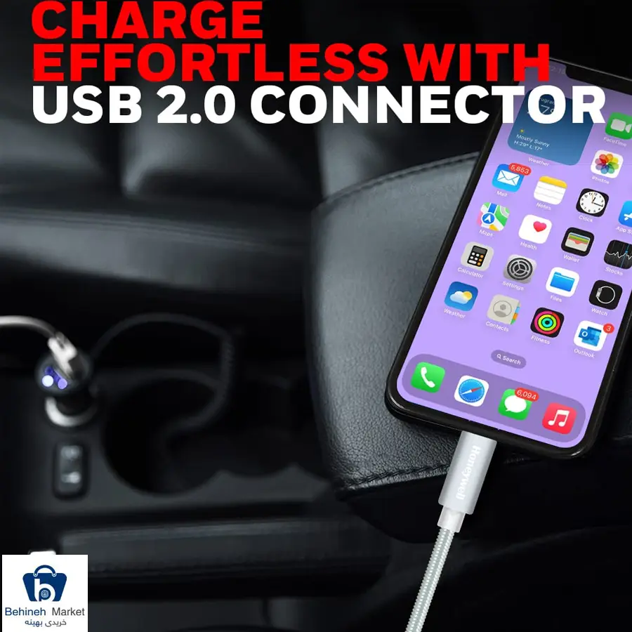 کابل شارژ USB به لایتنینگ خاکستری هانیول HC000018 1.2m Silver