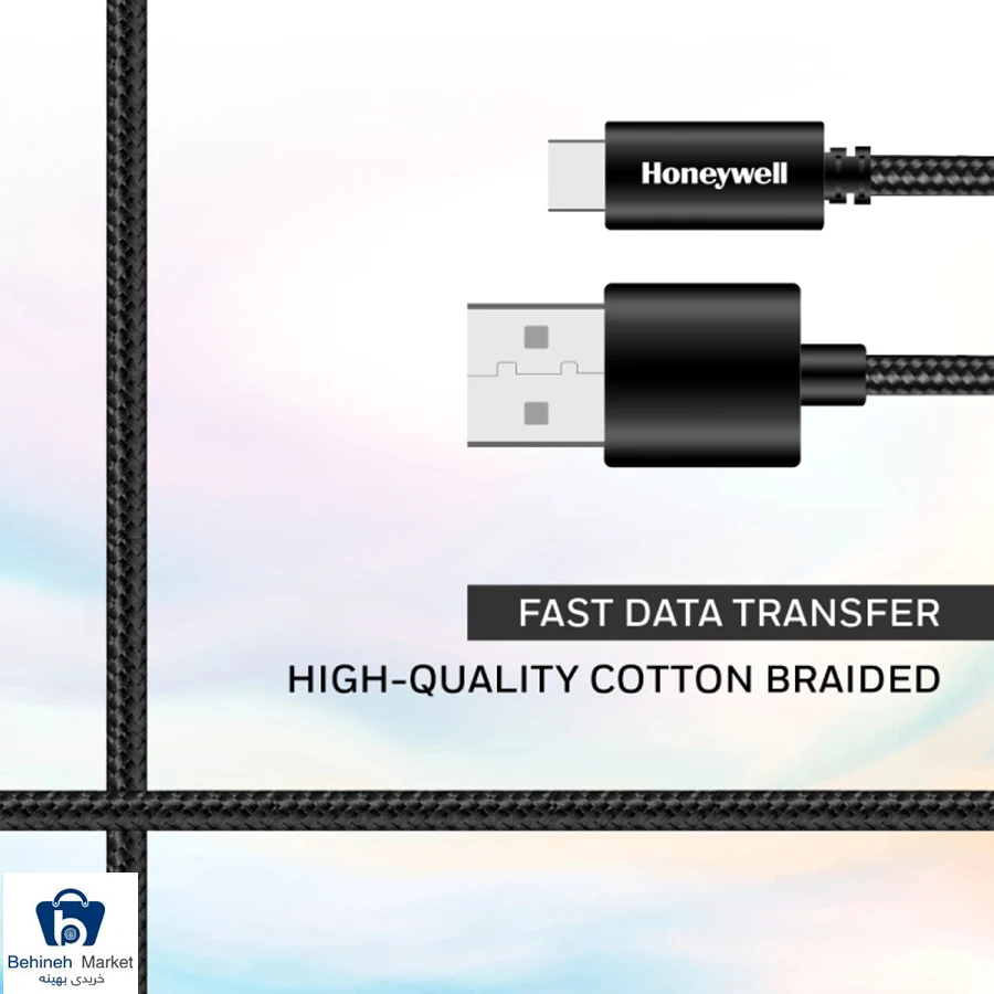 کابل شارژ USB-A به USB-C هانیول مدل HC000033 CBL/C2.0/B طول 1.2 متر مشکی