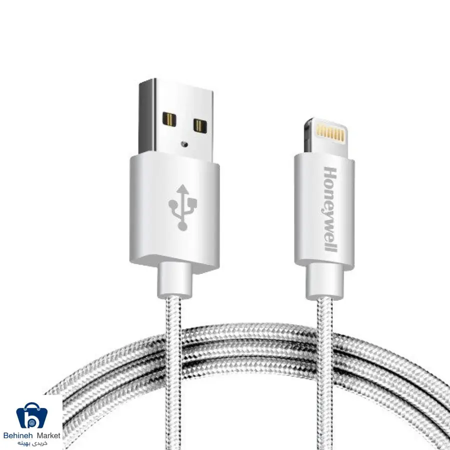 کابل شارژ USB به لایتنینگ هانیول مدل HC000018 CBL طول 1.2 متر نقره ای