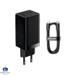 شارژر دیواری باسئوس مدل GaN3 Pro CCGP0501 توان 65 وات با کابل Type-C