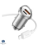 شارژر فندکی 45 وات هوکو مدل NZ10 به همراه کابل تبدیل لایتنینگ