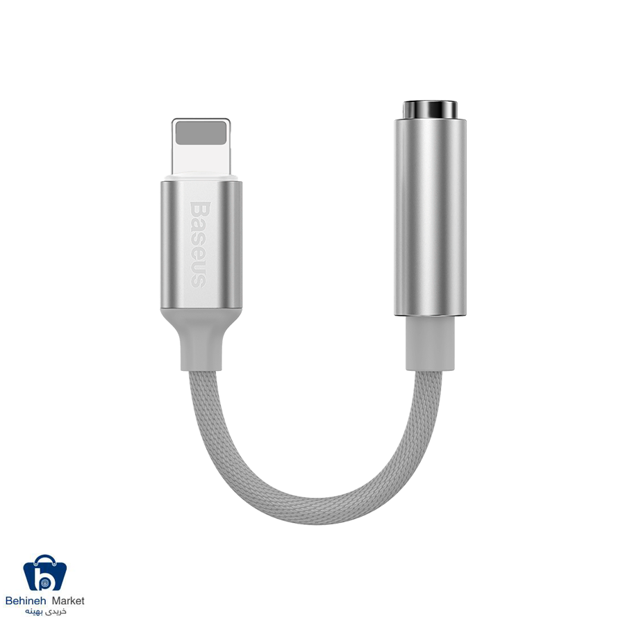 کابل تبدیل صدا Lightning به AUX باسئوس مدل CALL3-02 طول 15 سانتی متر