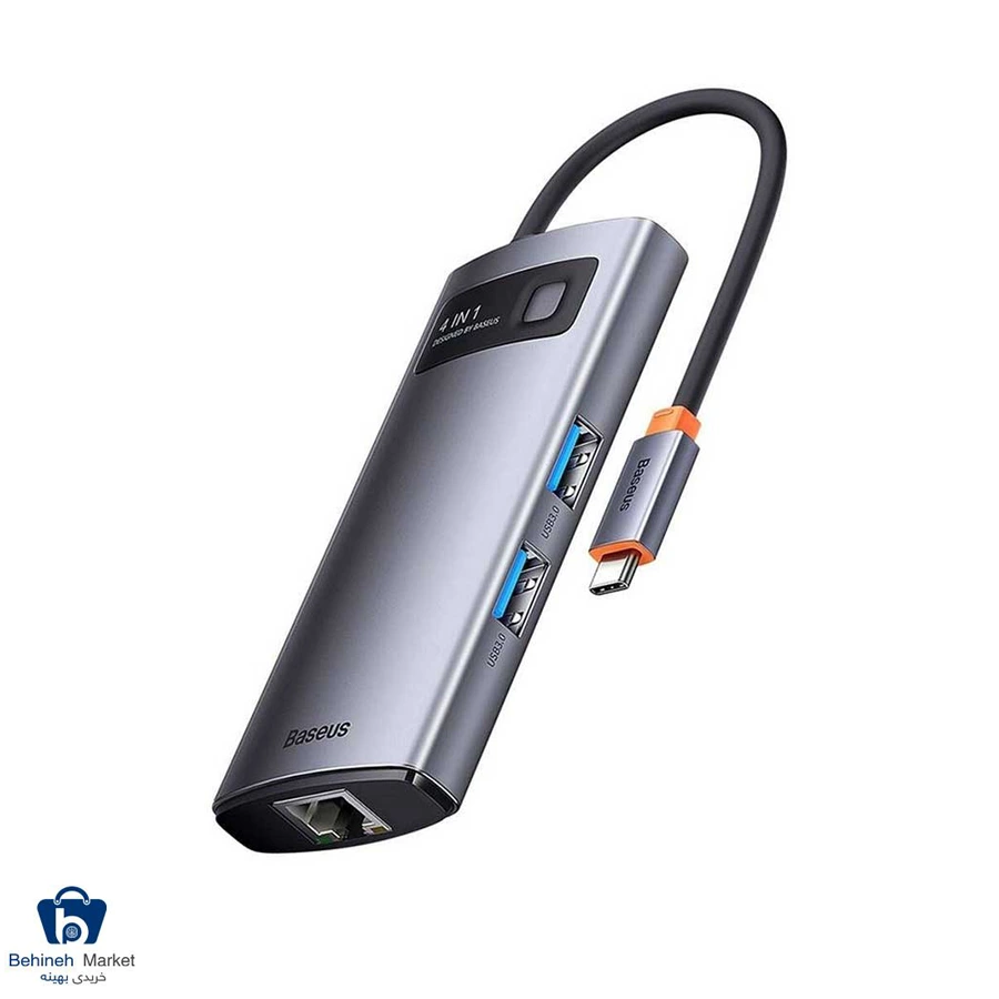 هاب 4 پورت USB Type-C باسئوس مدل Metal Gleam WKWG070113