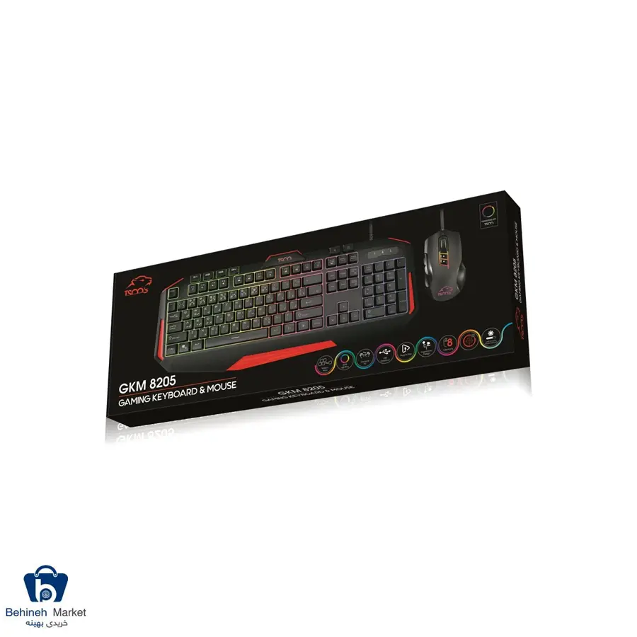 کیبورد و ماوس باسیم گیمینگ تسکو GKM 8205