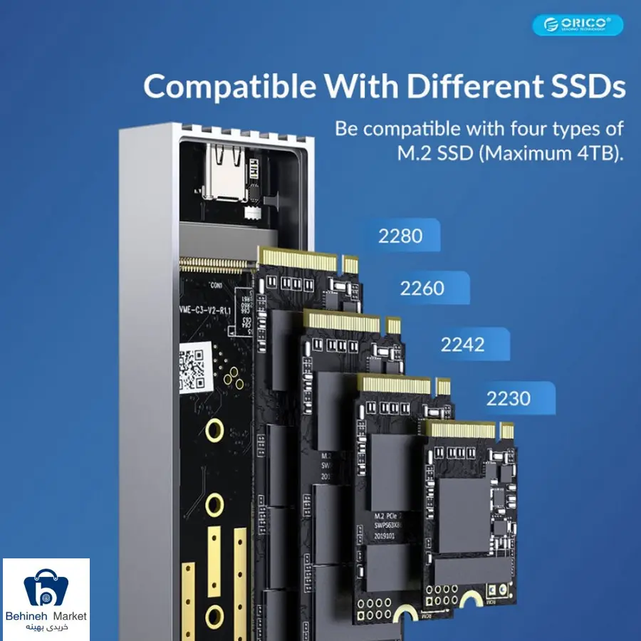 باکس اس اس دی M.2 NVMe اوریکو M233C3-G4