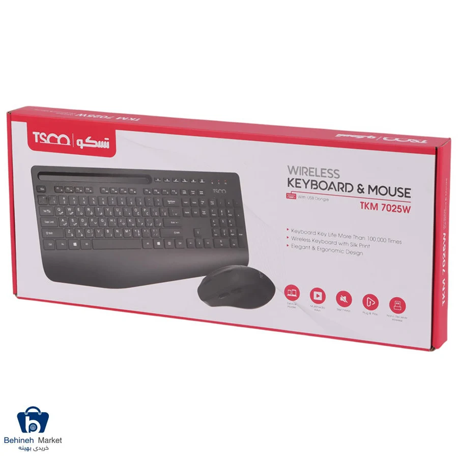کیبورد و موس بیسیم TSCO TKM 7025W