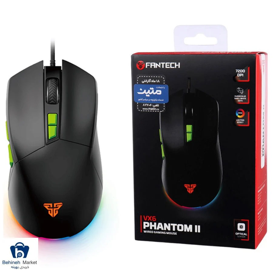 ماوس گیمینگ باسیم فنتک PHANTOM II VX6