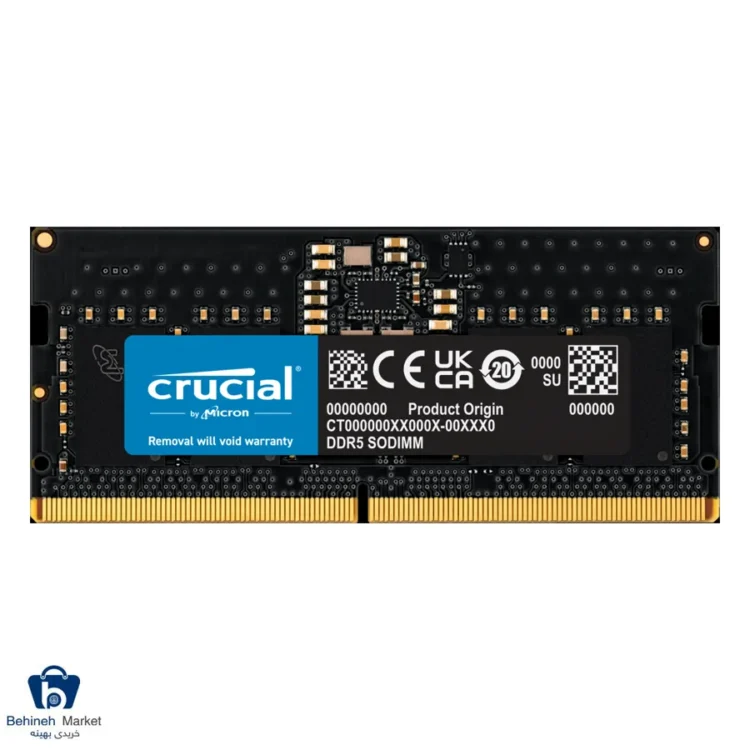 رم لپ تاپ کروشیال مدل CT16G48C40S5 DDR5 4800MHz ظرفیت 16 گیگابایت